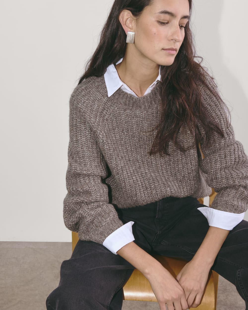 The Fisherman Crew in Cloud | Taupe Melange - Image 5