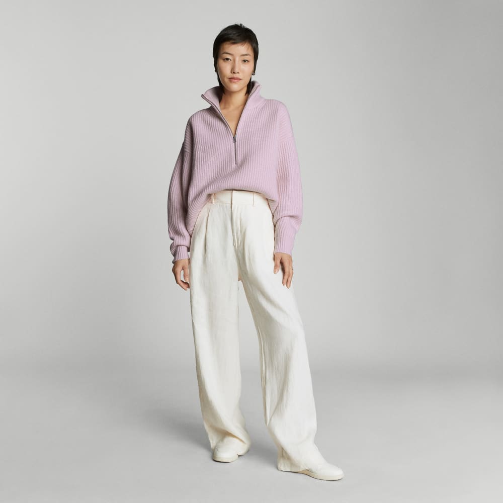 The Half-Zip Sweater in Luxe Merino | Light Lilac - Image 7
