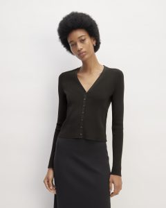 The Viscose Knit Cardigan | Black