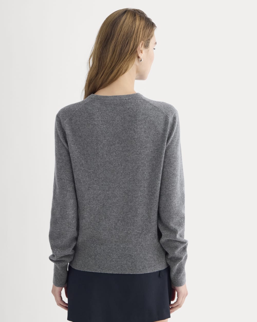 Cashmere Slim Crew Sweater | Heather Charcoal - Image 5