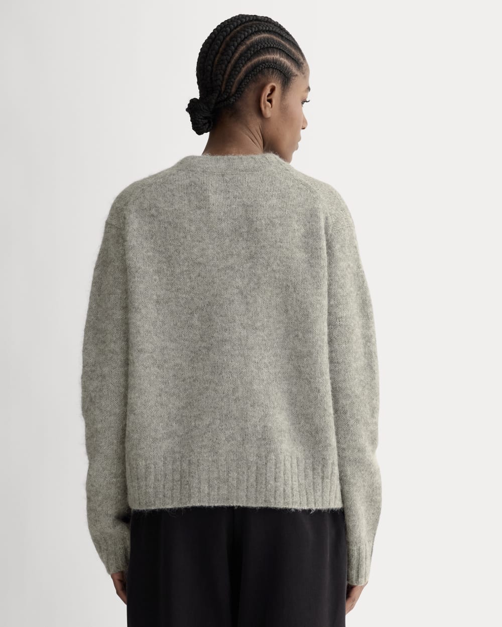 The Crew Cardigan in Alpaca | Heather Stone Grey - Image 5