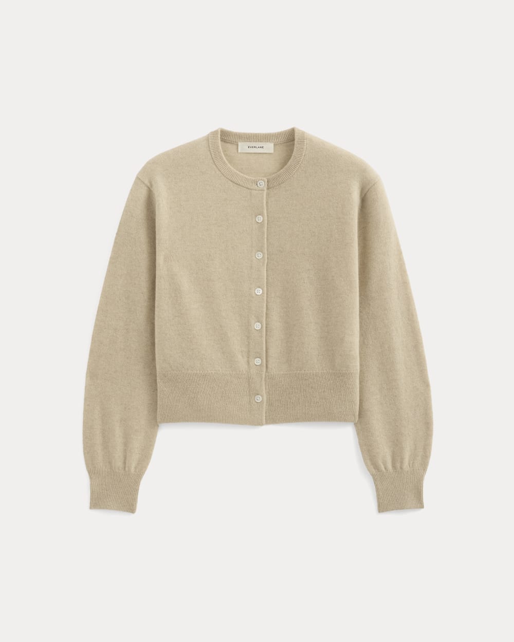 Cashmere Cropped Cardigan | Heather Light Camel - Image 2