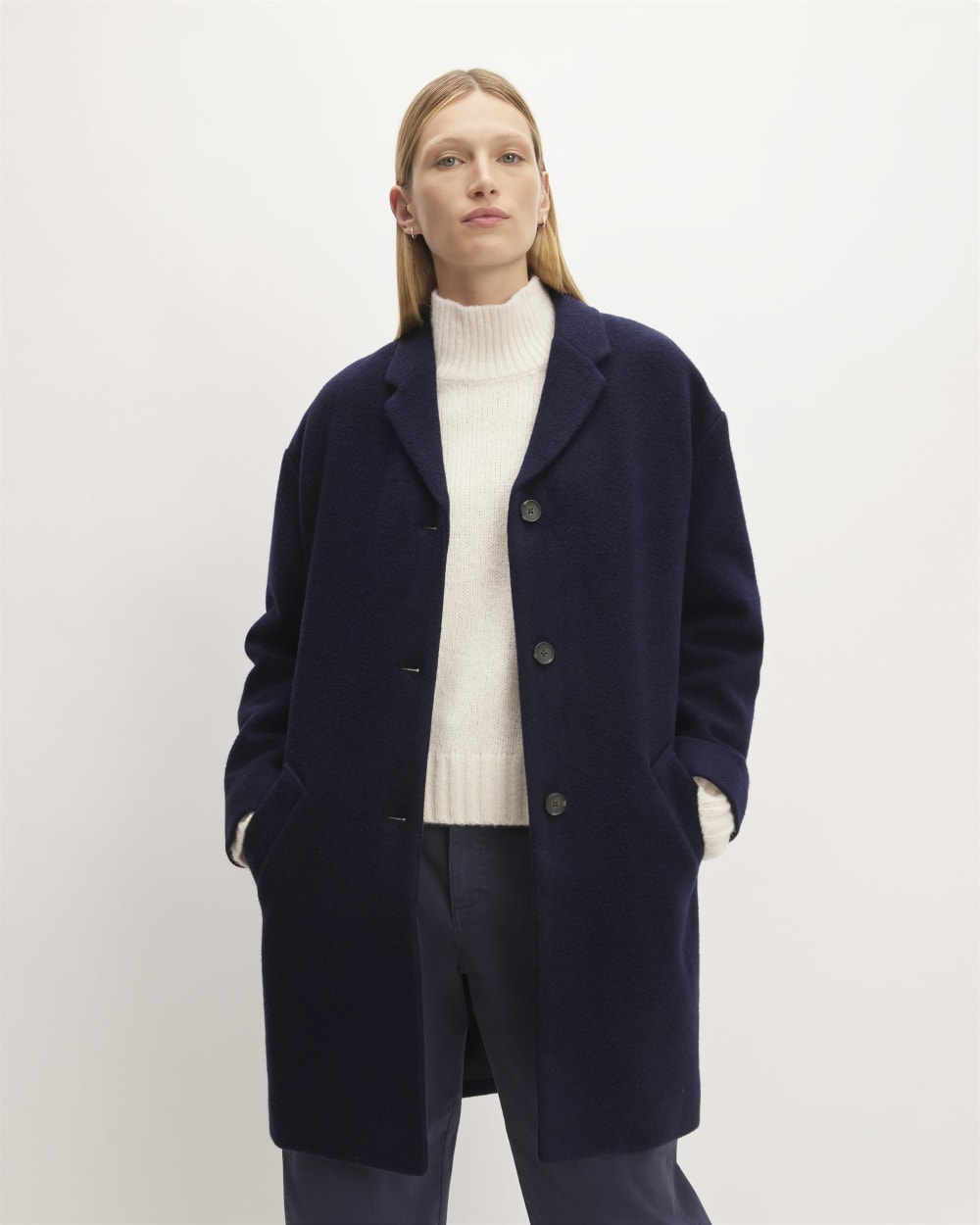 The Italian ReWool? Cocoon Coat | Navy