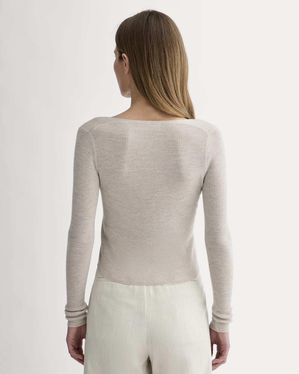 The Cardigan in Ultrasoft Merino | Heather Oatmeal - Image 6