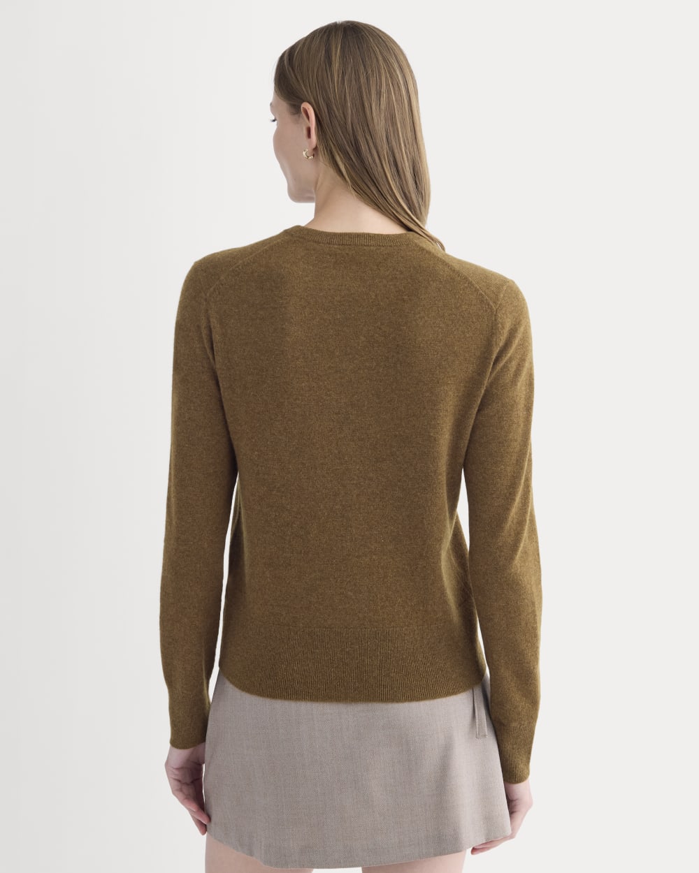 Cashmere Slim Crew Sweater | Heathered Toffee - Image 5