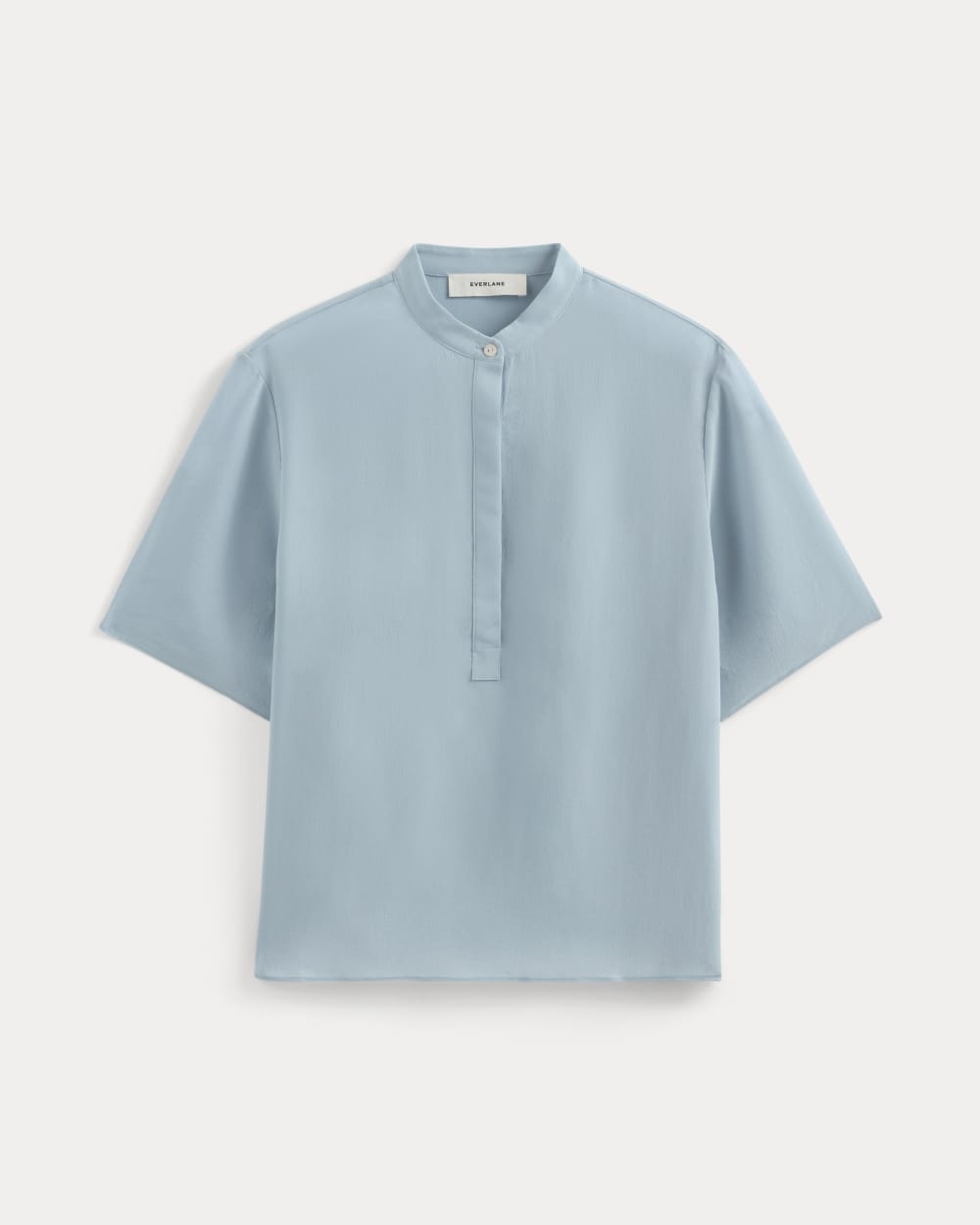 The Popover Top in Washable Silk | Soft Blue - Image 2