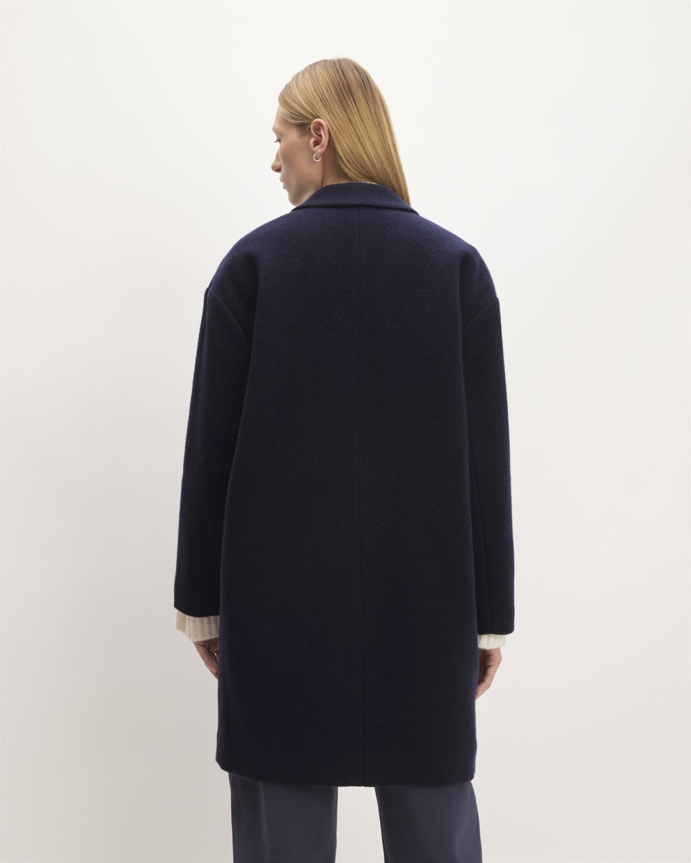 The Italian ReWool? Cocoon Coat | Navy - Image 6