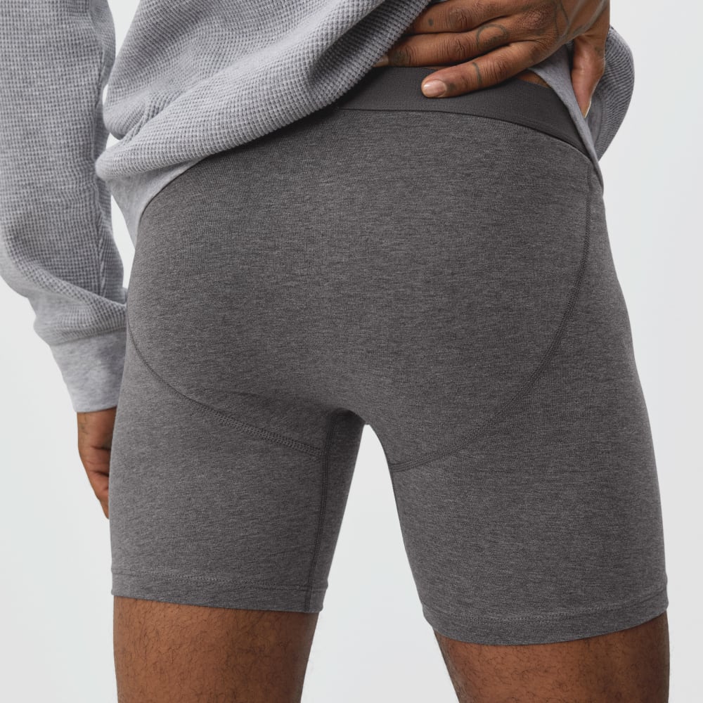 The Supima® Longer Boxer Brief | Uniform | Heather Charcoal - Image 2