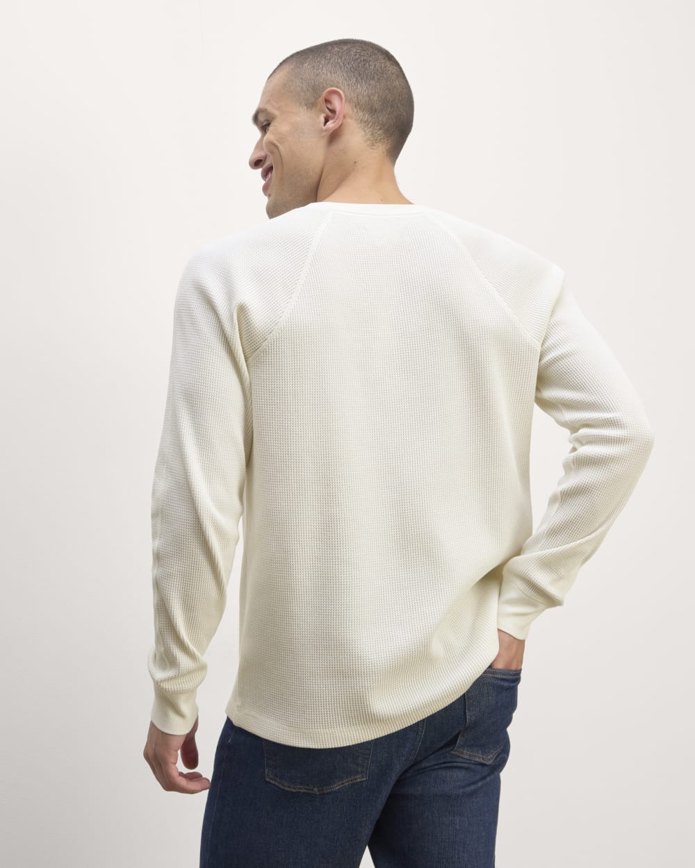 The Waffle Long-Sleeve Henley | Bone - Image 4