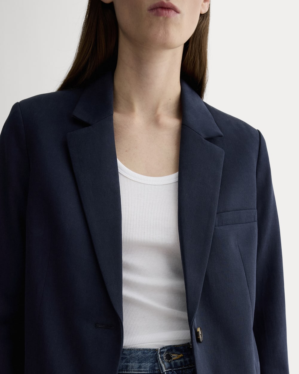 The Oversized Blazer in Buttersmooth | Navy - Image 4