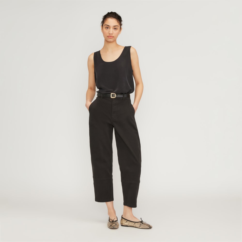 The Scoop Tank in Washable Silk | Black - Image 6