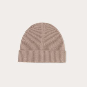The Cashmere Ribbed Beanie | Dusty Rose