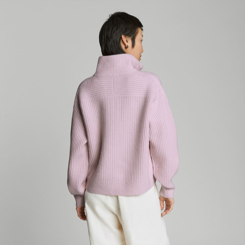 The Half-Zip Sweater in Luxe Merino | Light Lilac - Image 3