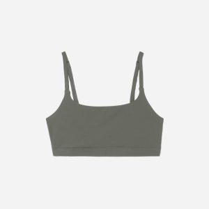 The Invisible Square-Neck Bralette | Pewter Green