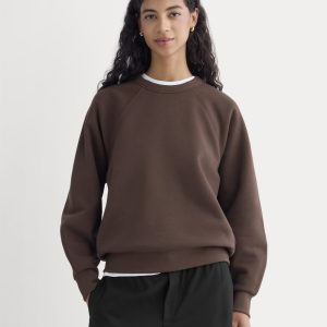 Luxe Fleece Raglan Crewneck | Dark Chocolate