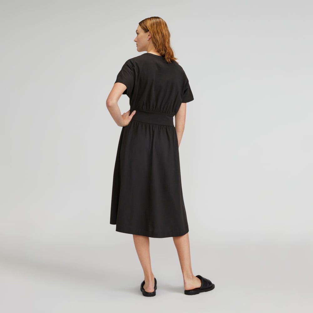 The Organic Cotton Waisted Dress | Black - Image 3