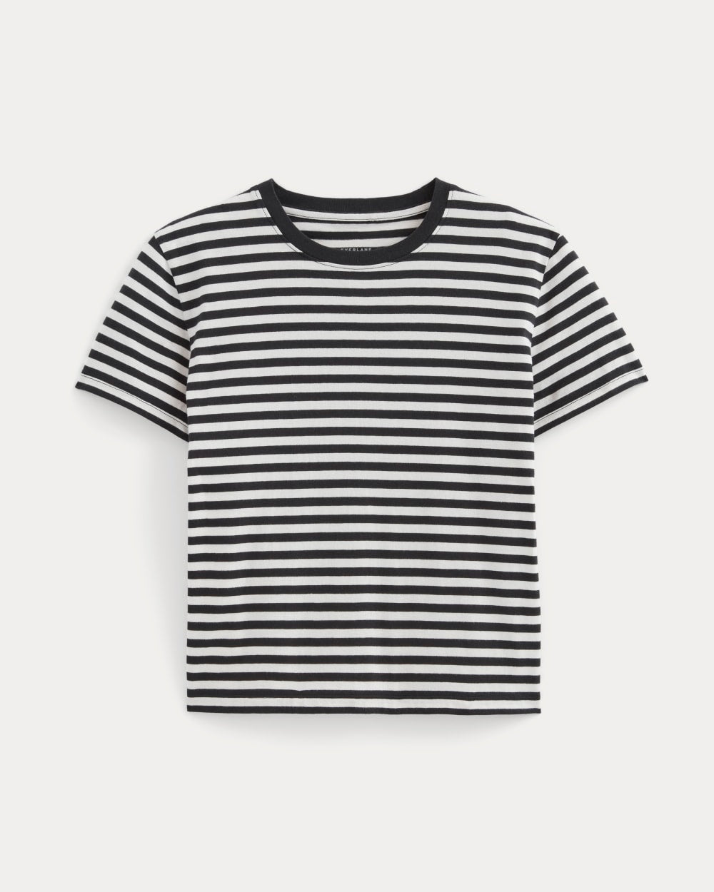 The Box-Cut Tee in Essential Cotton | Black / Bone | No Pocket - Image 2
