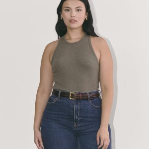 The Luxe Rib Racerback Tank | Heathered Fatigue