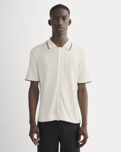The No-Sweat Button-Down Polo | Heathered Canvas