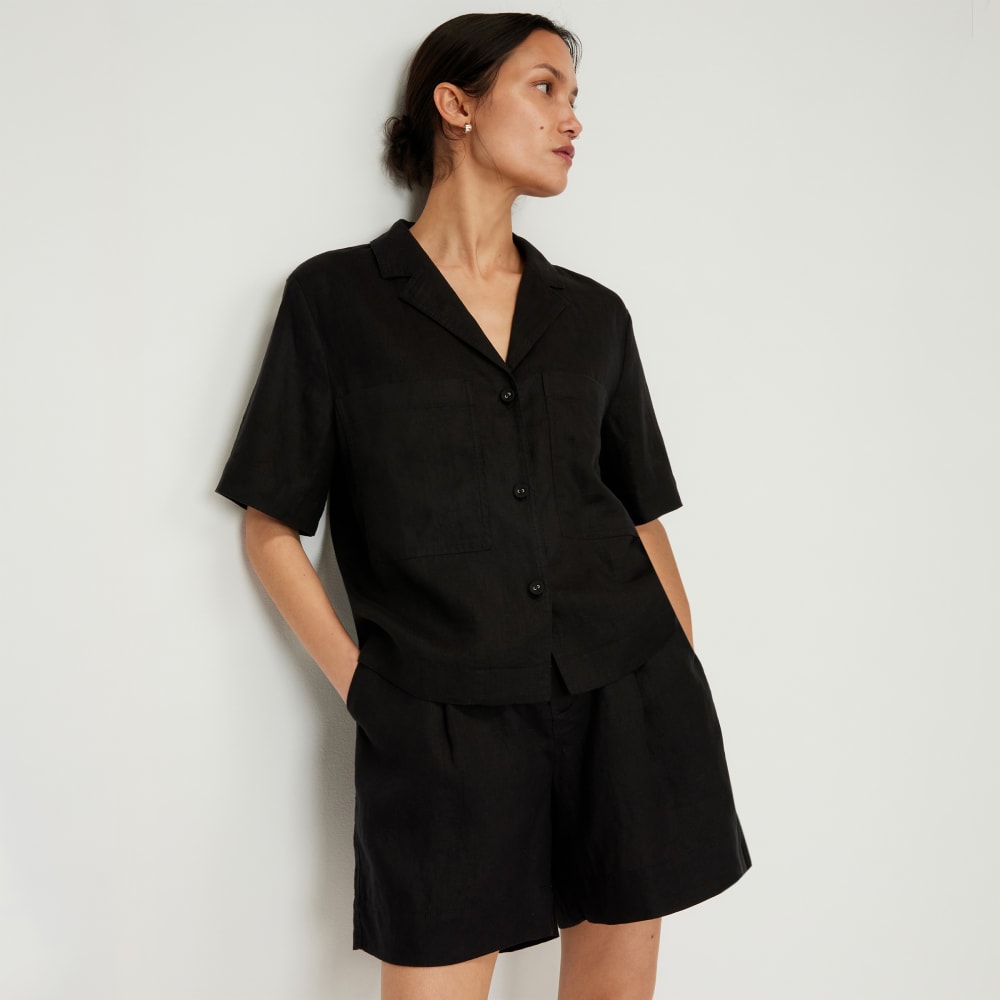 The Linen Workwear Shirt | Black - Image 3