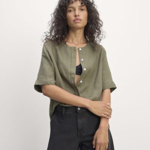The Bib Shirt in Linen | Kalamata
