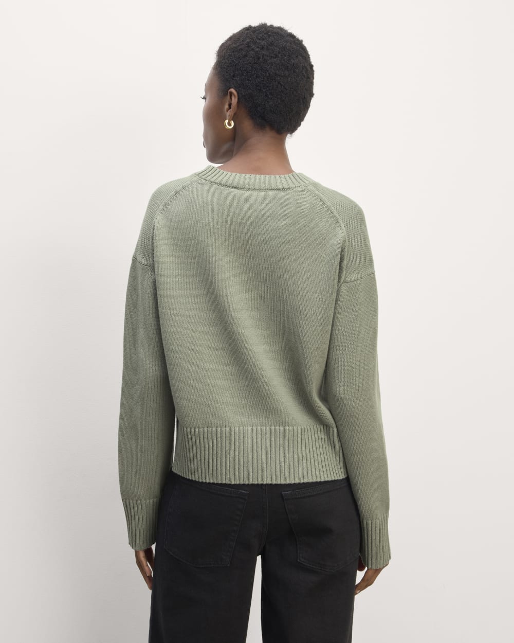 The Boxy Sweater in Everyday Cotton | Sage Green - Image 6
