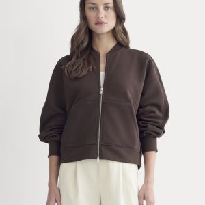 Luxe Fleece Bomber Jacket | Dark Chocolate