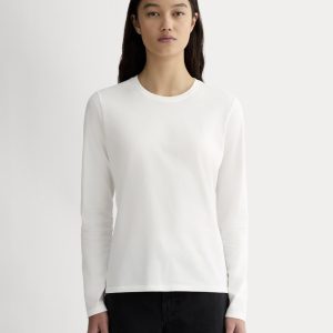 The Slim Long-Sleeve Crew in Essential Cotton | White