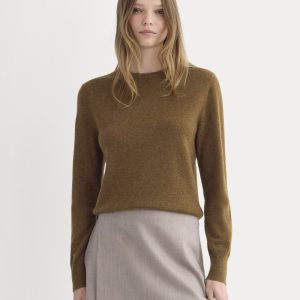 Cashmere Slim Crew Sweater | Heathered Toffee