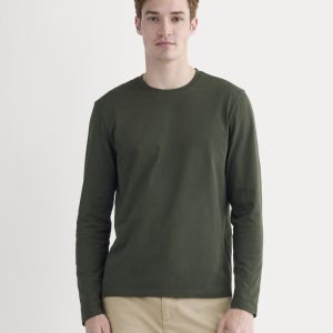 The Essential Organic Long-Sleeve Tee | Dark Green