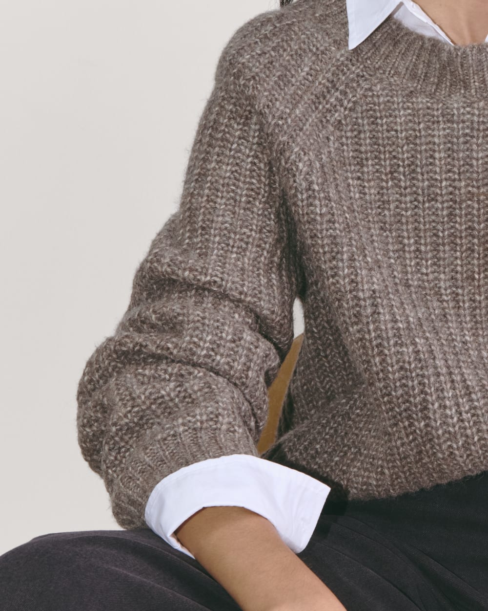 The Fisherman Crew in Cloud | Taupe Melange - Image 4