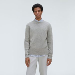 The Merino-Blend Crewneck Sweater |  Heathered Grey