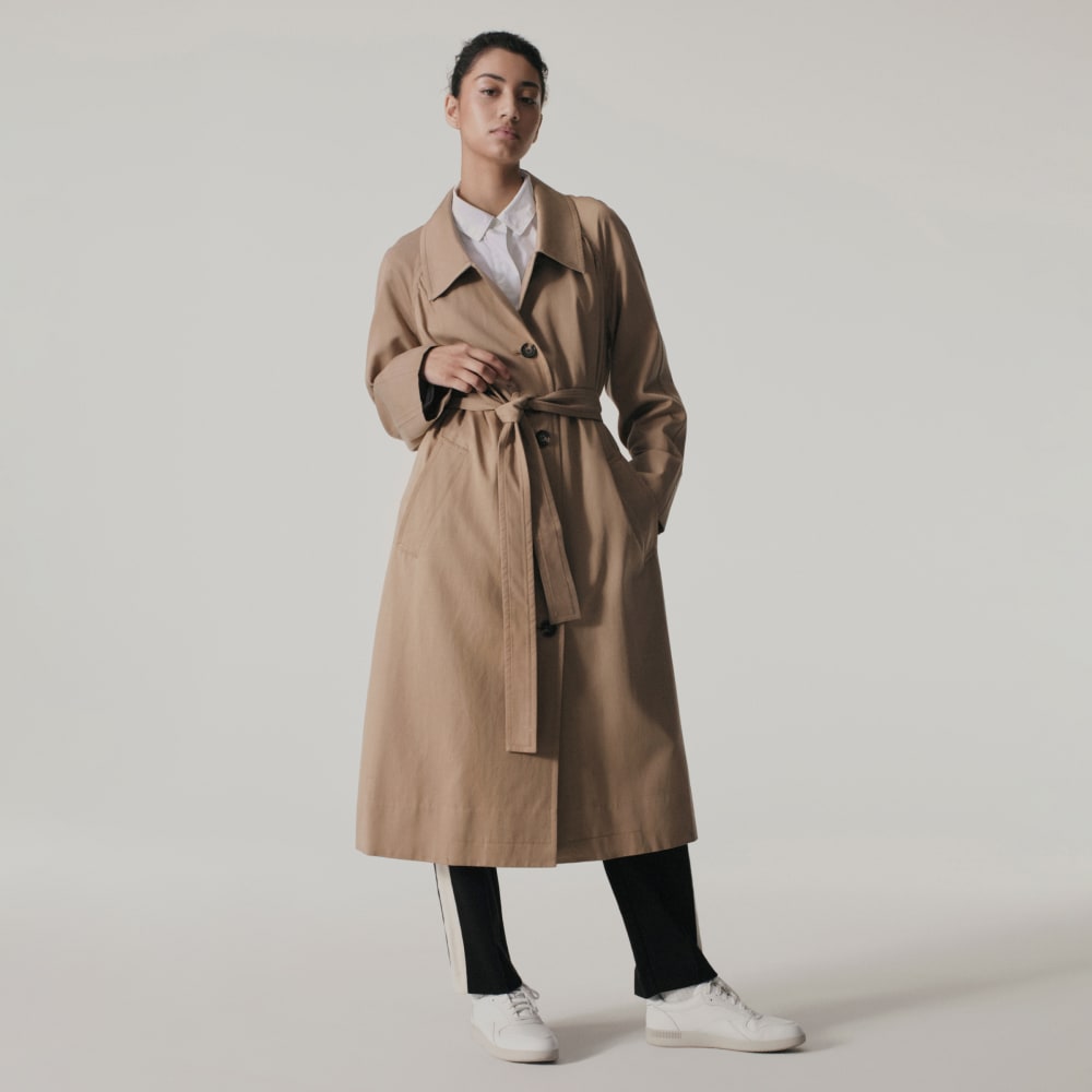 The Gathered Drape Trench | Ash Brown - Image 7