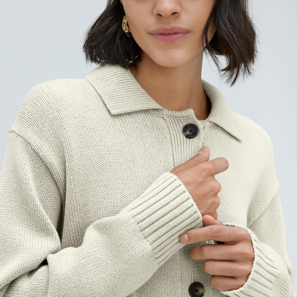 The Cotton Chore Sweater Jacket | Canvas - Image 4