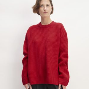 The Oversized Crew in Luxe Merino | Classic Red