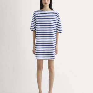 The Mariner Dress | Bone / Mazarine Blue