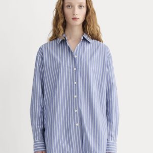 The Boyfriend Shirt in Ultrasoft Cotton | Dutch Blue / Bone