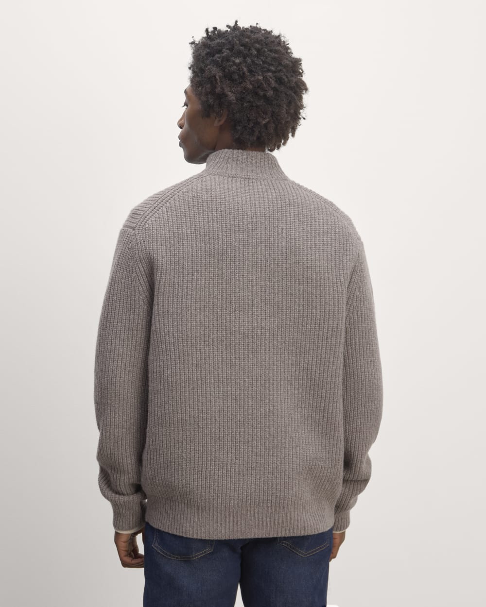 The Felted Merino Half-Zip Sweater | Taupe Melange - Image 5