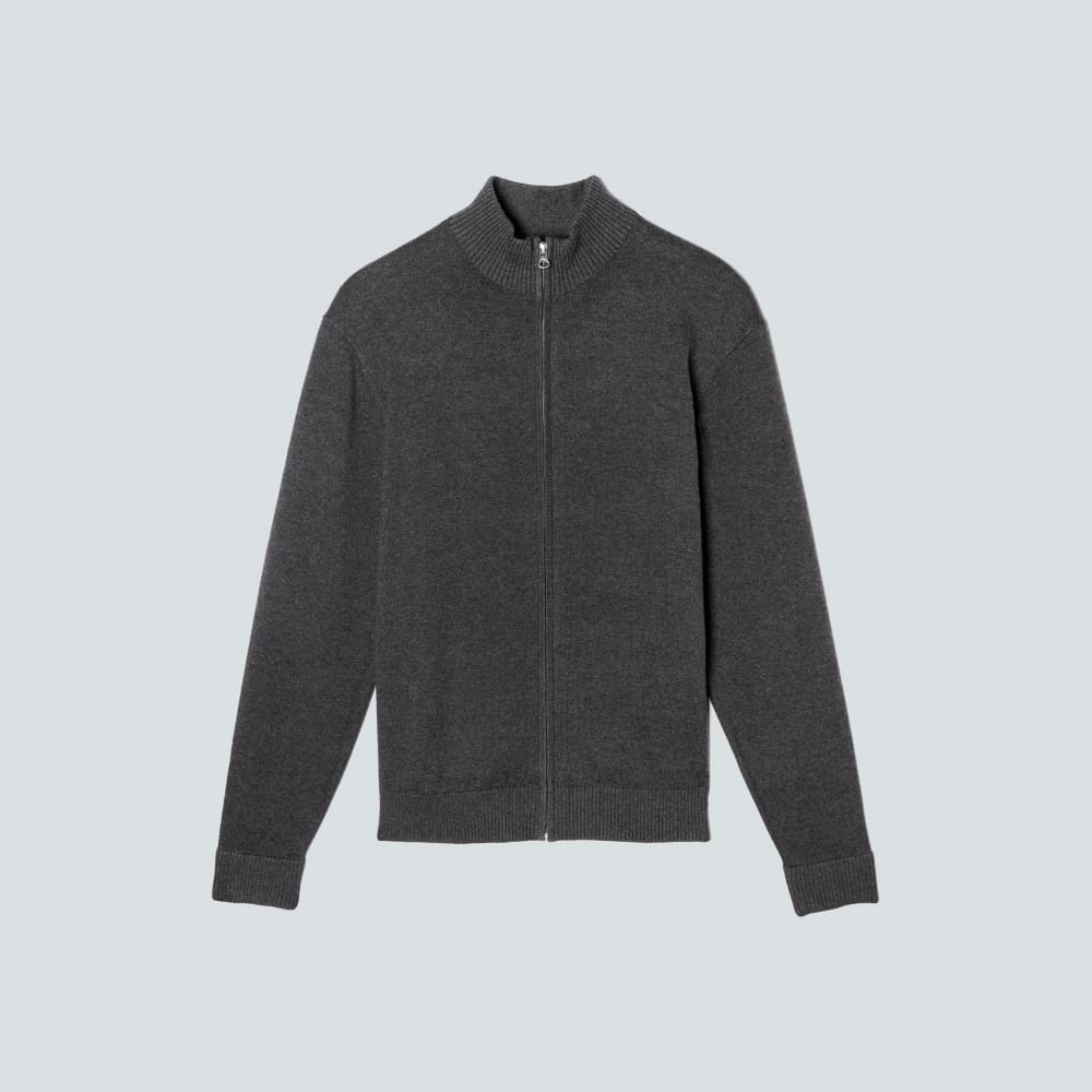 The No-Sweat Full Zip Sweater | Heather Ash - Image 2