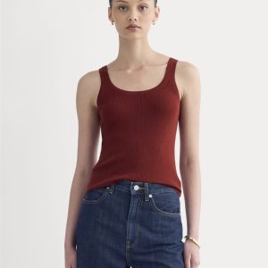 The Light Ribbed Cami in Ultrasoft Merino | Merlot