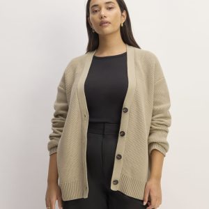 The Cotton Honeycomb Cardigan | Trench Coat Khaki