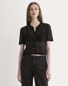The Air Alpaca? Short-Sleeve Cardigan | Black