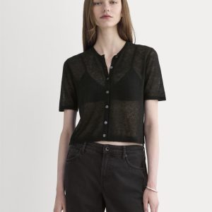 The Air Alpaca? Short-Sleeve Cardigan | Black