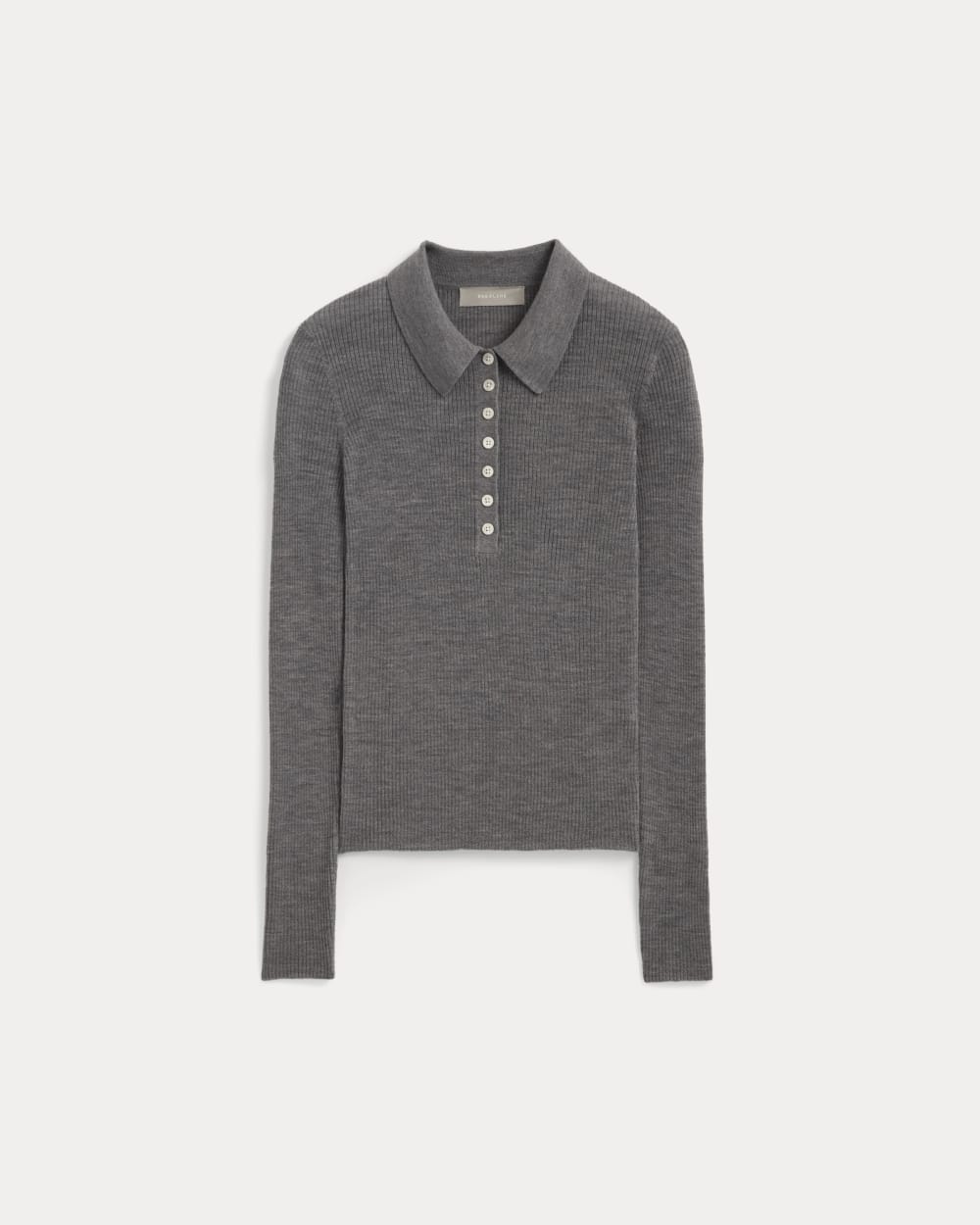 The Polo in Ultrasoft Merino | Heather Mid Grey - Image 2