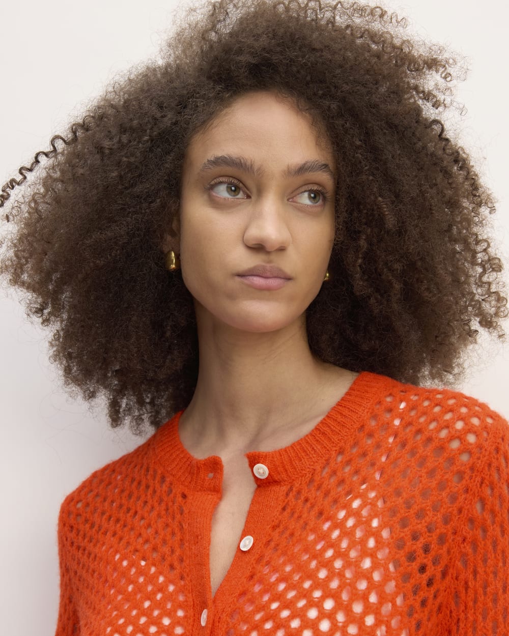 The Everlane x Marques' Almeida Alpaca Mesh Cardigan | Red Orange - Image 4