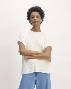 The Cotton Knit Caftan Top | Bone