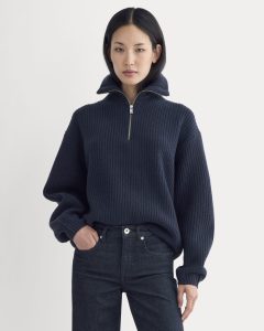 Half-Zip Sweater in Luxe Merino | Navy