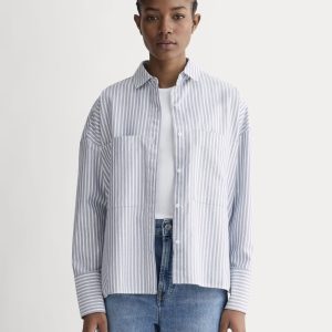 The Boxy Oxford | Bone / Mazarine Blue