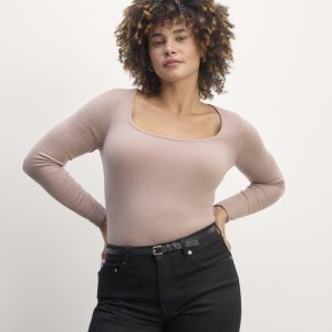 The Square Neck in Cashmere | Dusty Rose