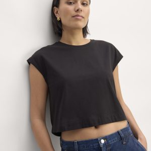 The Muscle Cropped Tee in Essential Cotton | Black